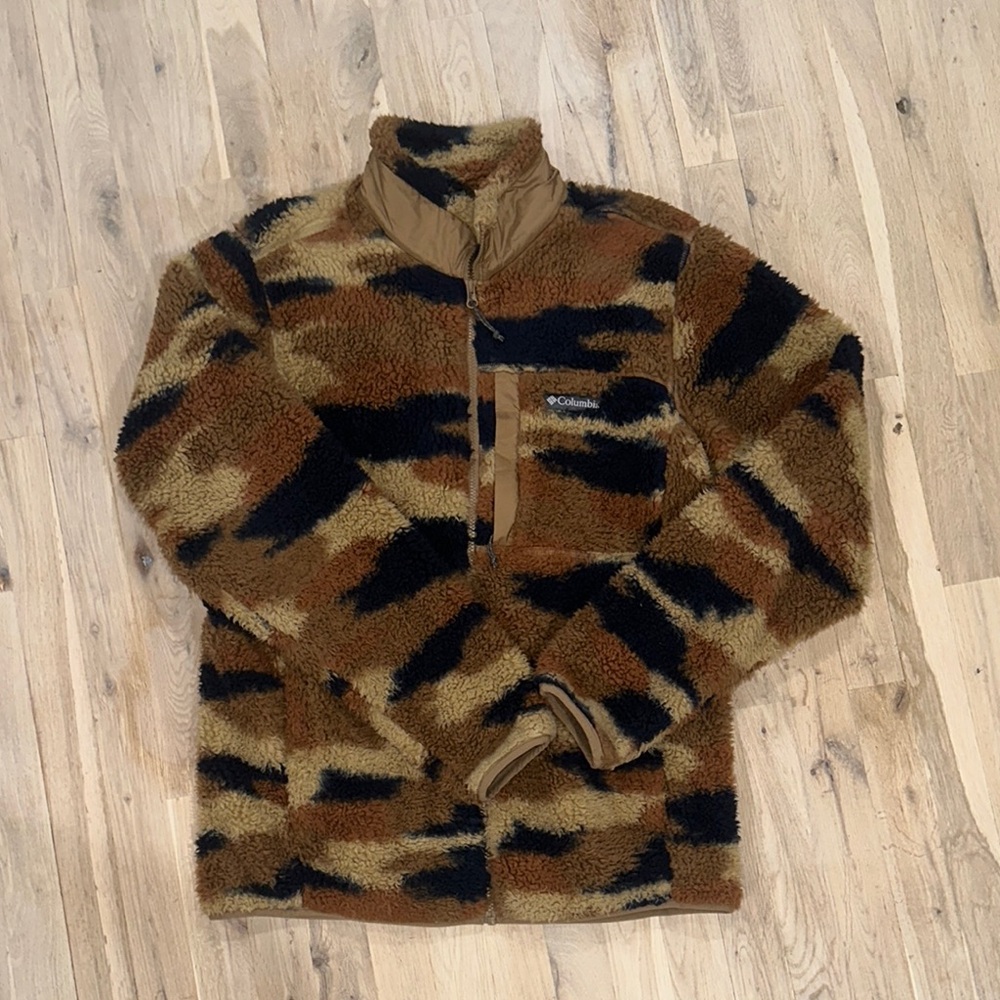 Columbia Men's Brown and Black Zip-Up Sweater